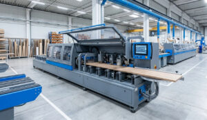 Une machine de baguage automatique de bord robuste fonctionnant dans une usine de meubles moderne, présentant une stabilité de production industrielle à grande vitesse.