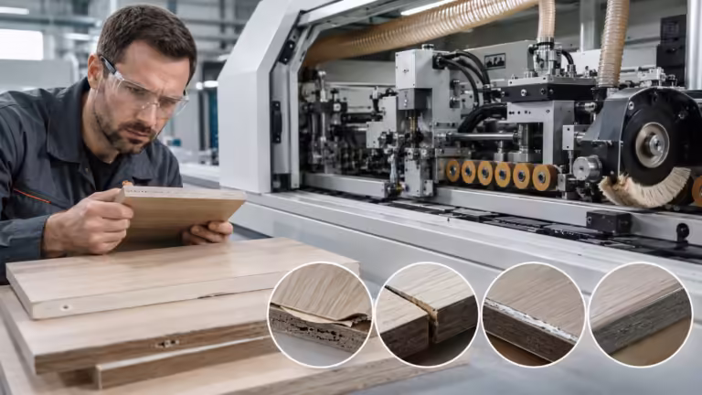 Edge banding troubleshooting guide for panel peeling gaps and glue line defects